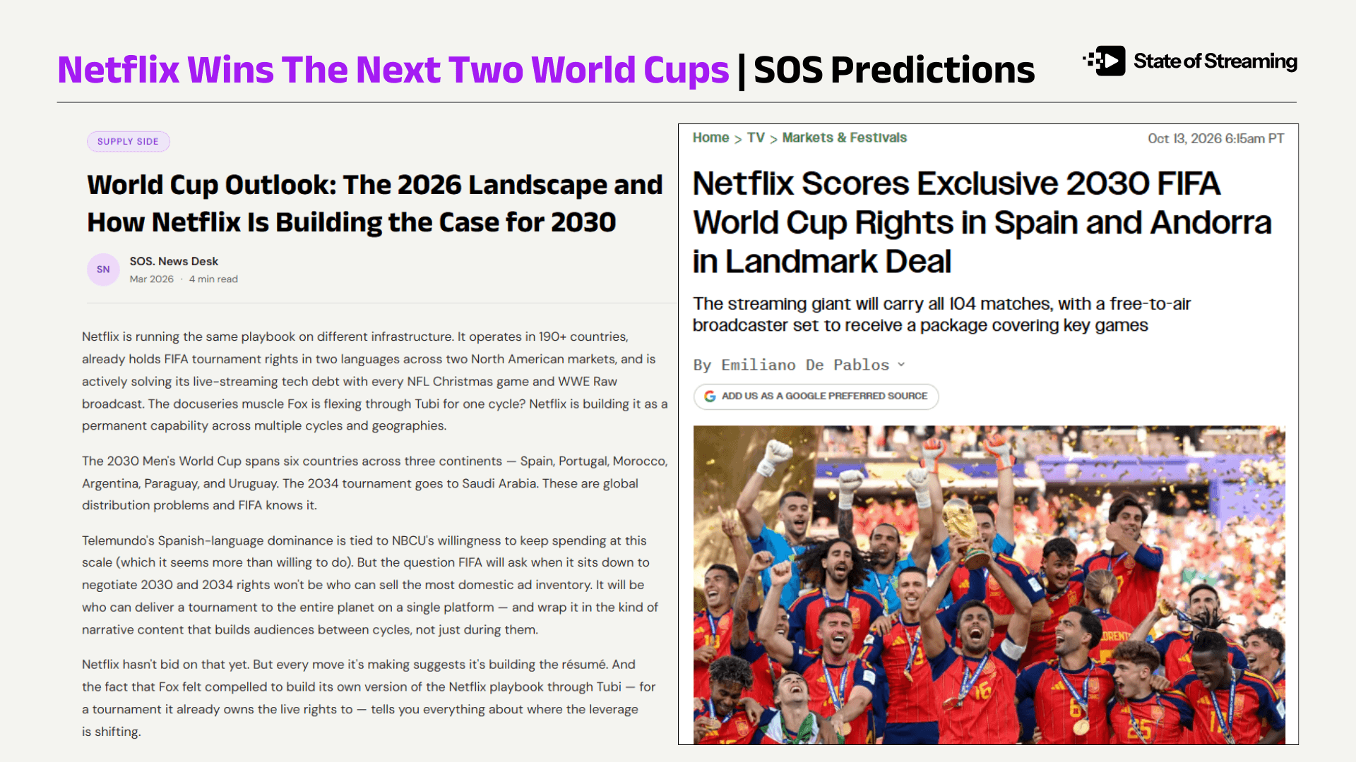 The Real Reason FIFA Gave Netflix the 2030 World Cup in Spain